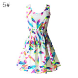 Hot Fashion Summer Hot Sexy Women Tank Chiffon Beach Dress Sleeveless Sundress Floral Mini Dresses M-XXL 21 Colors New Arrival