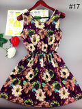 2017 summer autumn new Korean Women casual Bohemian floral leopard sleeveless vest printed beach chiffon dress vestidos WC0344