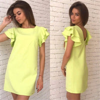 2017 Fashion Womens Summer Style Butterfly Sleeve Casual Dress Red Sexy Backless Beach Mini Party Club Dresses Plus Size