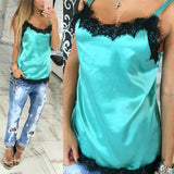 Fashion Sexy Women Camisoles  Summer Casual Lace Patchwork Vest Tops Sleeveless Tank Tops T-Shirt