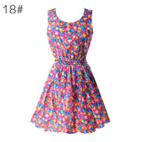 Fashion Sexy Women Dress Chiffon Sleeveless Sundress Beach Floral Tank Mini Summer Dresses