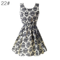 Fashion Sexy Women Dress Chiffon Sleeveless Sundress Beach Floral Tank Mini Summer Dresses