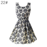 Fashion Sexy Women Dress Chiffon Sleeveless Sundress Beach Floral Tank Mini Summer Dresses