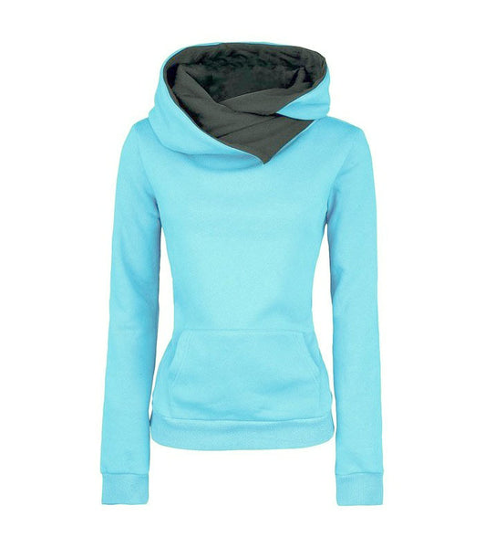 2016 Autumn Winter Women Casual Solid Hoodies Unisex Lapel Hooded New Sweatshirts Pullovers Turn-down Collar