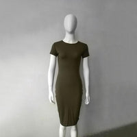 2017 New Fashion Casual Summer Autumn Women Dress Elegant Ladies Sexy Solid Color Short Sleeve Office Dresses Female Vestidos