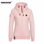 2017 Women Fashion New Hoodie Jacket Zip Collar Zipper Sweatshirts Long Sleeve Pullover Tracksuits xxxxl Hoodies