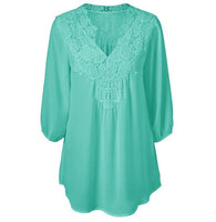 Summer Elegant Women Lace Blouses Floral Crochet Chiffon Shirt Ladies Shirts Top Femme Pullover Basic Wear Plus Size S-5XL