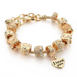 Szelam Luxury Crystal Heart Charm Bracelets & Bangles Gold Bracelets For Women Jewellery Pulseira Feminina Sbr160056