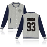 BTS Bangtan Boys baseball uniform Jungkook jhope jin jimin v suga long sleeve jacket high quality hoody Sweatshirt