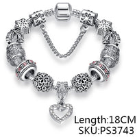 EVOJEW Antique Silver 925 Starfish Eiffel Tower Snowflake Crystal Heart Charm Beads Fit Original Bracelet Women DIY Jewelry Gift