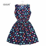 CDJLFH Love peach Women Sexy black brief Print Summer Sleeveless Women vestido Brand Slim Dresses Clothing Beach Dress 2017