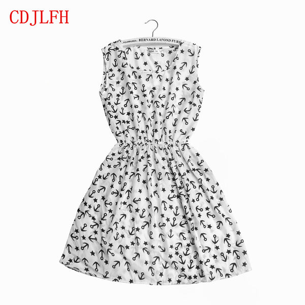 CDJLFH Summer Women Sexy Chiffon Dress Beach Floral Tank Fashion Dresses S M L XL XXL