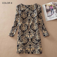 BONGOR LUSS Plus Size Women Clothing Spring Fashion Flower Print Women Dress Ladies Long Sleeve Casual Autumn Dresses Vestidos