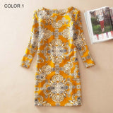 BONGOR LUSS Plus Size Women Clothing Spring Fashion Flower Print Women Dress Ladies Long Sleeve Casual Autumn Dresses Vestidos