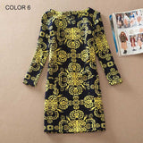 BONGOR LUSS Plus Size Women Clothing Spring Fashion Flower Print Women Dress Ladies Long Sleeve Casual Autumn Dresses Vestidos