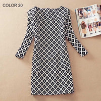 BONGOR LUSS Plus Size Women Clothing Spring Fashion Flower Print Women Dress Ladies Long Sleeve Casual Autumn Dresses Vestidos