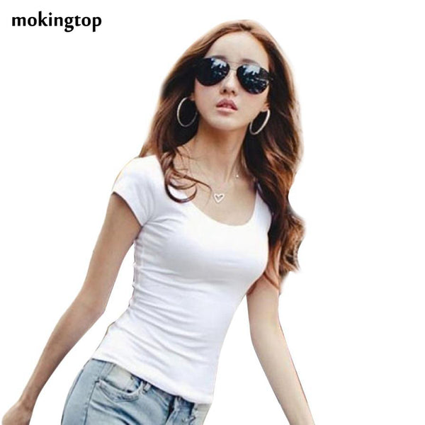 Female T Shirt Women Summer Short Shirts Solid O-Neck Casual Shirt Tops Plus Size S/M/L/XL/XXL Camiseta Feminina#B706