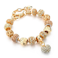 Szelam Luxury Crystal Heart Charm Bracelets & Bangles Gold Bracelets For Women Jewellery Pulseira Feminina Sbr160056