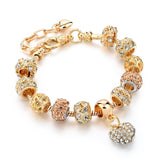 Szelam Luxury Crystal Heart Charm Bracelets & Bangles Gold Bracelets For Women Jewellery Pulseira Feminina Sbr160056