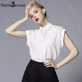 2017 Summer Style Blouse Women Fashion White Chiffon Elegant Shirt Female Work Wear Office Ladies OL Tops Women Clothing