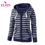 Women'S Fashion Hooded Stripes Casual Zipper Hoodies Pocket Women Sweatshirt Plus Size S-5XL LJ7847R