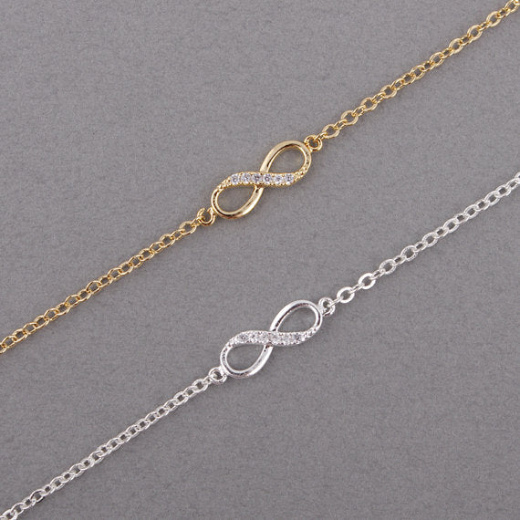 Jisensp 2017 New Fashion Love Infinity Bracelet for Women Personalized Infinity 8 Symbol Chain Bracelets Girls Party Gifts B009
