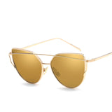 Fashion Brand Sunglasses For Women Glasses Cat Eye Sun Glasses Male Mirror Sunglasses Men Glasses Female Vintage Gold Glasses