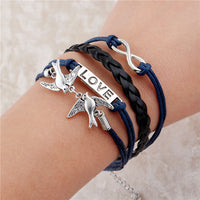 new fashion jewelry infinite double leather multilayer Charm  bracelet factory price for woman jewelry wholesale