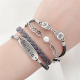 new fashion jewelry infinite double leather multilayer Charm  bracelet factory price for woman jewelry wholesale