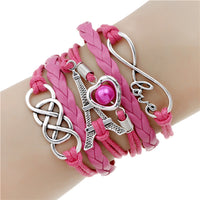 new fashion jewelry infinite double leather multilayer Charm  bracelet factory price for woman jewelry wholesale
