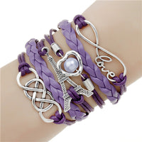 new fashion jewelry infinite double leather multilayer Charm  bracelet factory price for woman jewelry wholesale