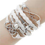 new fashion jewelry infinite double leather multilayer Charm  bracelet factory price for woman jewelry wholesale