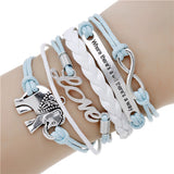 new fashion jewelry infinite double leather multilayer Charm  bracelet factory price for woman jewelry wholesale