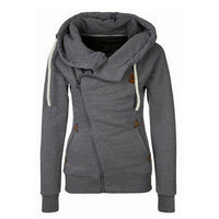 2017   Style Women Side Zipper Hooded Fleece Jacket Hoodies Sweatshirt