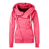 2017   Style Women Side Zipper Hooded Fleece Jacket Hoodies Sweatshirt