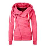 2017   Style Women Side Zipper Hooded Fleece Jacket Hoodies Sweatshirt