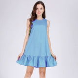 Idealark 100% cotton Sleeveless Sexy Ruffles Women Dress Summer Casual A Line Party beach dress Vestidos WC0589