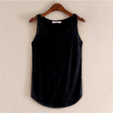 Spring Summer New Tank Tops Women Sleeveless Round Neck Loose T Shirt Ladies Vest Singlets