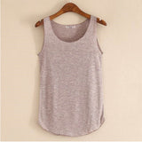 Spring Summer New Tank Tops Women Sleeveless Round Neck Loose T Shirt Ladies Vest Singlets