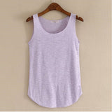 Spring Summer New Tank Tops Women Sleeveless Round Neck Loose T Shirt Ladies Vest Singlets