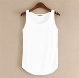 Spring Summer New Tank Tops Women Sleeveless Round Neck Loose T Shirt Ladies Vest Singlets