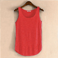 Spring Summer New Tank Tops Women Sleeveless Round Neck Loose T Shirt Ladies Vest Singlets