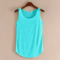 Spring Summer New Tank Tops Women Sleeveless Round Neck Loose T Shirt Ladies Vest Singlets