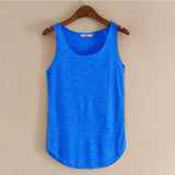 Spring Summer New Tank Tops Women Sleeveless Round Neck Loose T Shirt Ladies Vest Singlets