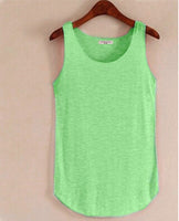 Spring Summer New Tank Tops Women Sleeveless Round Neck Loose T Shirt Ladies Vest Singlets