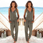 Sexy Sleeveless jumpsuit women long romper 2017 summer women lady Fashion trousers beach jumpsuit coveralls sexy female frock