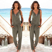 Sexy Sleeveless jumpsuit women long romper 2017 summer women lady Fashion trousers beach jumpsuit coveralls sexy female frock