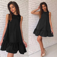 Vestidos Sexy Ruffles Women Dress Summer Sleeveless Casual A Line Bodycon Dresses Party Cocktail Short Mini Tube Beach Dress