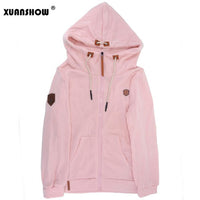 2017 Women Fashion New Hoodie Jacket Zip Collar Zipper Sweatshirts Long Sleeve Pullover Tracksuits xxxxl Hoodies