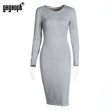 Gagaopt Summer Dresses Women 95% Cotton Knee-Length Skinny Office Dress Short Sleeve Bandage Bodycon Beach Dress Vestidos Robes